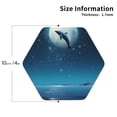 thumbnail image 2 of Yiaed Night Sky Moon Dolphin Print Leather Coasters for Drinks - Cup Coasters Coffee Table Kitchen Table Bar, Home & Office Gifts Handmade Drink Coasters-Hexagon, 2 of 6