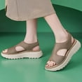 thumbnail image 2 of Gubotare Womens Comfortable Walking Sandals Slip On Cushion Slingback Open Toe Platform Summer Shoes (Khaki,Size 7), 2 of 9