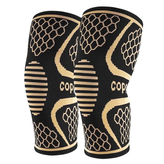 Copper Knee Braces, Knee Protectors, Suitable for Knee Pain and Meniscus Tears; Compression Knee Braces for Men and Women