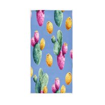 Bath Towel Single-Sided Printed Highly Absorbent Soft Quick Towel for Bathroom Spa Gym & Sports Prickly Pear Fruit Vector
