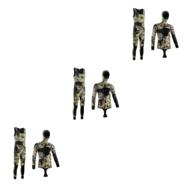 Greeniant Traje completo de camuflaje de neopreno cómodo y cómodo para pesca submarina y natación Traje de pesca submarina 3MM Coral gris XL Type1 NO1
