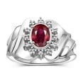 thumbnail image 1 of RYLOS Rings for Women Silver Ring with Oval 7X5MM Gemstone &  Sparkling Diamonds July Ruby Jewelry  Size 5, 1 of 7