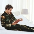 thumbnail image 6 of Lsque Skeleton Hand Rose Butterfly Pattern Long Sleeve Pajama Set for Men - Soft 2-Piece Sleepwear and Loungewear Set with Pockets, Comfy Nightwear-Large, 6 of 7