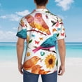 thumbnail image 6 of Balery Flowers Birds And Butterflies Print Men's Hawaiian Shirts Short Sleeve Beach Shirt Relaxed Fit Vacation Button Down Shirts-Medium, 6 of 9