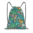 thumbnail image 1 of Lukts Jungle Animals Pattern Drawstring Backpack Bag Sport Gym Sackpack,String Backpack Sport Bag Sack,Cinch Tote Gym Backpack-Small, 1 of 6