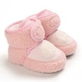 thumbnail image 5 of Zwiiyzr 2025 Unisex Baby First Walking Shoes 0-12 Months Infant Snow Booties Winter Toddler Boys Girls Fleece Soft Soled Shoes Booties Pink, 5 of 9