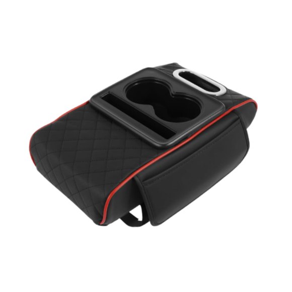 relayinert Car Center Console Pad Phone Cup Holder with Slot for Car Sedan Black Red Black Red 34x18x7.5 cm