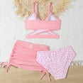thumbnail image 4 of NIEWTR Girls Swimwear 3-Piece Swimsuit Set Tank Top Shorts Skirt Lightweight Water Play Outfit(Pink,9-10 Years), 4 of 5
