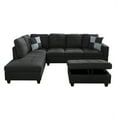 thumbnail image 3 of Aukfa 103" Sectional Sofa with Storage Ottoman, L Shape Couch for Living Room, Left Facing Chaise, Linen, Dark Gray, 3 of 11