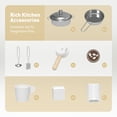 thumbnail image 2 of Wooden Kids Play Kitchen Toy Set with Integrated Coffee Bar, Realistic Cooking Stove, Oven, Washing Machine & Sink, Large Toddler Kitchen Playset with 11 Accessories for Ages 3+, 2 of 8