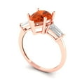 thumbnail image 2 of 2.5 ct Pear Cut Simulated Red Diamond Three-Stone Engagement Ring for Women in 18K Rose Gold, 2 of 5