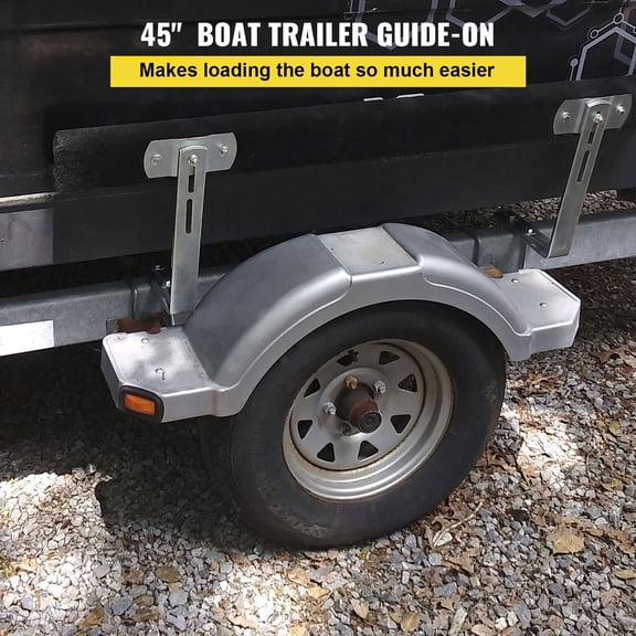 Boat Trailer Guide-ons,48",2 PCS Rustproof Steel Trailer Guide ons,Trailer Guides with Carpet-Padded Boards,Mounting Parts Included,for Ski Boat,Fishing Boat or Sailboat Trailer