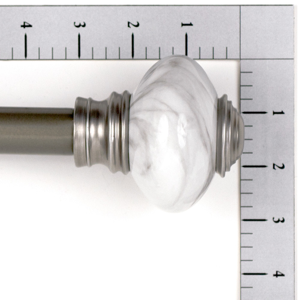 Lumino 1" Pewter Valentina Knob Adjustable Single Curtain Rod Set, 42"-120"