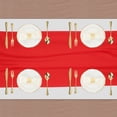 thumbnail image 3 of 2 Piezas de Caminos de Mesa de Chifón Rojo 27.5" x 118" Camino de Mesa Ligero y Elegante Camino de Mesa Romántico y Transparente, 3 of 7