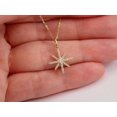 thumbnail image 2 of TAAPSEE JEWELS 14k Yellow Gold Finish Round Cut Cubic Zirconia Star Pendant Chain, 2 of 4