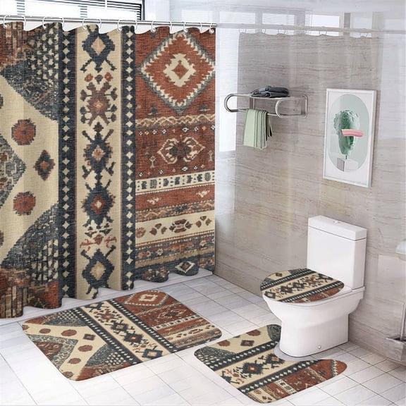 Bohemia Shower Curtain Waterproof Bathroom Curtain Set with Hooks Home Decor Bathroom Curtains