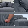 thumbnail image 4 of AENKYO Oversized Corduroy Chaise Lounge Chair – Extra Wide Cloud Couch Daybed with 3 Pillows, No Assembly, Deep Seat Sleeper Sofa for Living Room & Bedroom, Gray, 4 of 7