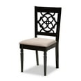 thumbnail image 3 of Baxton Studio Renaud Modern and Contemporary Sand Fabric Upholstered and Dark Brown Finished Wood 7-Piece Dining Set, 3 of 9
