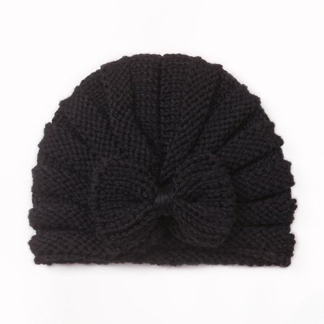 Gorro de lazo para bebé de otoño e invierno, gorro de lana cálido de punto para niños europeos y americanos, gorro fetal para bebé