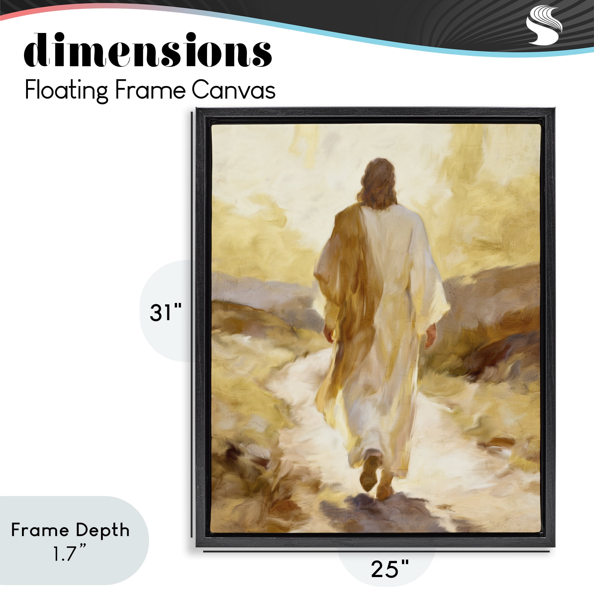 Stupell Industries Walk By Faith Sunset Black Framed Floater Canvas Wall Art, design by Kim Allen