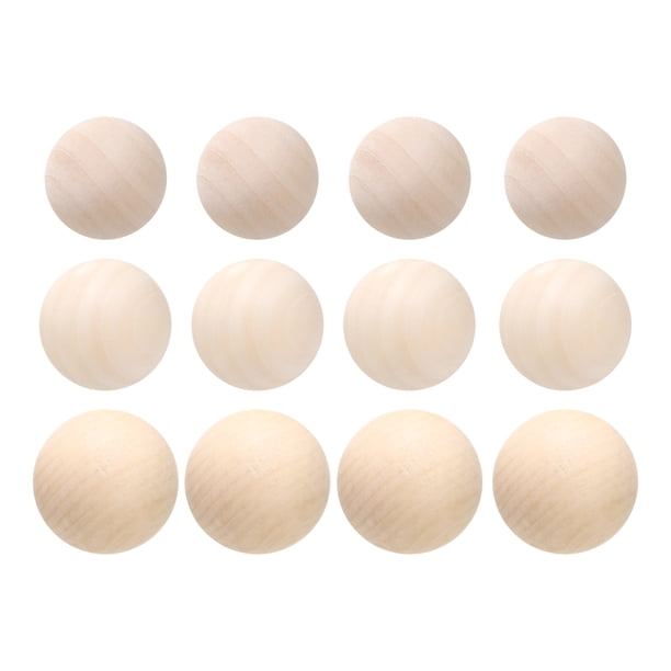 Bolas redondas de madera Uxcell 1-1/4", 1-3/8", 1-5/8" Bolas de madera sin terminar, esferas de madera natural para manualidades y proyectos de bricolaje