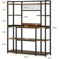 "Tribesigns 55"" Black Kitchen Hutch Microwave Stand, Large Bakers Rack