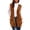 Brown, variant on Sleeveless Duster Waistcoat Fall Winter Women Open Front Solid Outerwear with Pocket