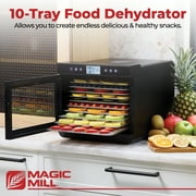 Magic Mill Premium Dehydrator Machine with 10 XL Stainless Steel Trays, Extra Large Capacity Food Dehydrator for Home Kitchen Countertop Use