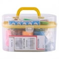 thumbnail image 1 of Caja de 10 unidades de caja de costura grande, enhebrador, aguja, cinta métrica, tijeras, dedal, kit de herramientas, 1 of 2
