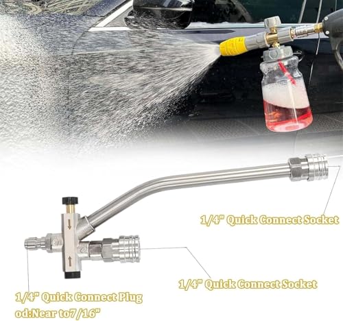 2-In-1 High-Pressure Car Washer Nozzle Accessories, Dual-Head Foam Sprayer Car Washer, Pressure Washer Foam Cannon For Soap Cannon, For Clear Car, Swimming Pool, Patio, Toilet
