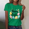 thumbnail image 2 of Mujeres de Manga Corta Tops Casual Nuevo Cuello Redondo Pascua, Ligera Camiseta de Poliéster Spandex, 2 of 4