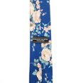 thumbnail image 4 of Romario Manzini Sapphire Blue Cotton Floral Necktie with Handkerchief for Men, 4 of 5