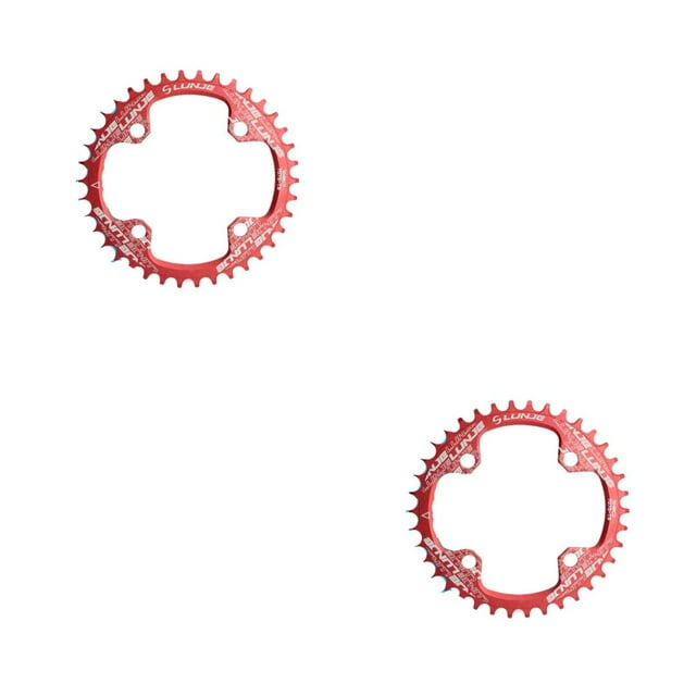 relayinert Practical Narrow Wide Chainrings CNC Mountain Bike Chainwheel Rustproof Tooth Plate Parts Bike Accessories High Hardness Red 36T 2Set