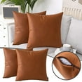18x18 Leather Brown Decorative Throw Pillows Covers For Couch Square