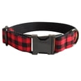 thumbnail image 1 of Plastic clip collar with buckles Buffalo plaid black/red, 1 of 5