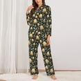 thumbnail image 2 of Lsque Octopuses And Leaves Pattern Long Sleeve Pajama Set for Women - Soft 2-Piece Sleepwear and Loungewear Set with Pockets, Comfy Nightwear-Large, 2 of 7