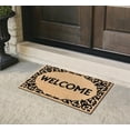 thumbnail image 3 of A1HC Natural Coir Flocked Doormat, Welcome Floral Border Black , 24"x36", Durable Outdoor Mat, Non-Slip, Pet Friendly, Fade Resistant, 3 of 9