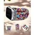 thumbnail image 4 of Wearlizer Natural Stone Strap Compatible with Apple Watch Band for Women 38/40/41/42/44/45/46/49mm, Stretch Jasper Beaded Bracelet Band, Handmade Boho Elastic Strap for iWatch Series 11-1/Ultra, 4 of 7