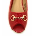 thumbnail image 2 of Victoria K Open Toe Gold Buckle Ballerina Flats (Women), 2 of 14