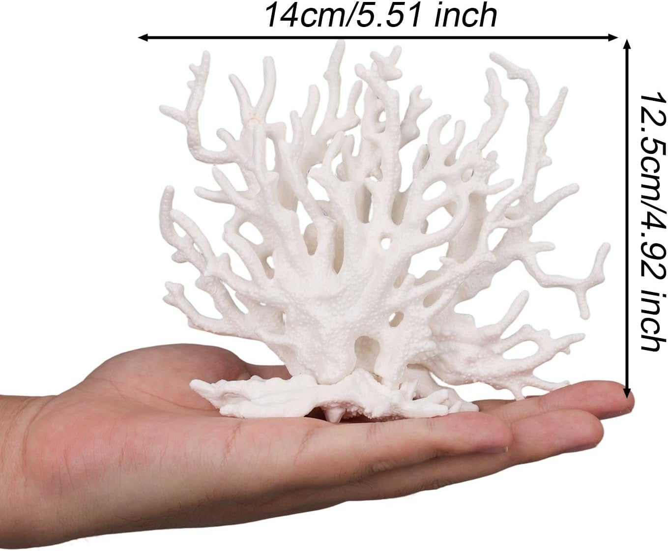 Fish Tank Decorations, White Resin Coral Reef Creative Realistic Aquarium Ornaments for Landscape Decor