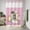 Pink, variant on No Hook Shower Curtain with Built-In Rings, Abstract White Striped Washable Waterproof Fabric Curtain with Mesh Top Window for Bathroom, Simple Black Background 36"x72"
