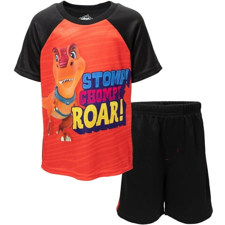 

Dino Ranch Biscuit Toddler Boys T-Shirt and Mesh Shorts Outfit Set Red/Black 5T