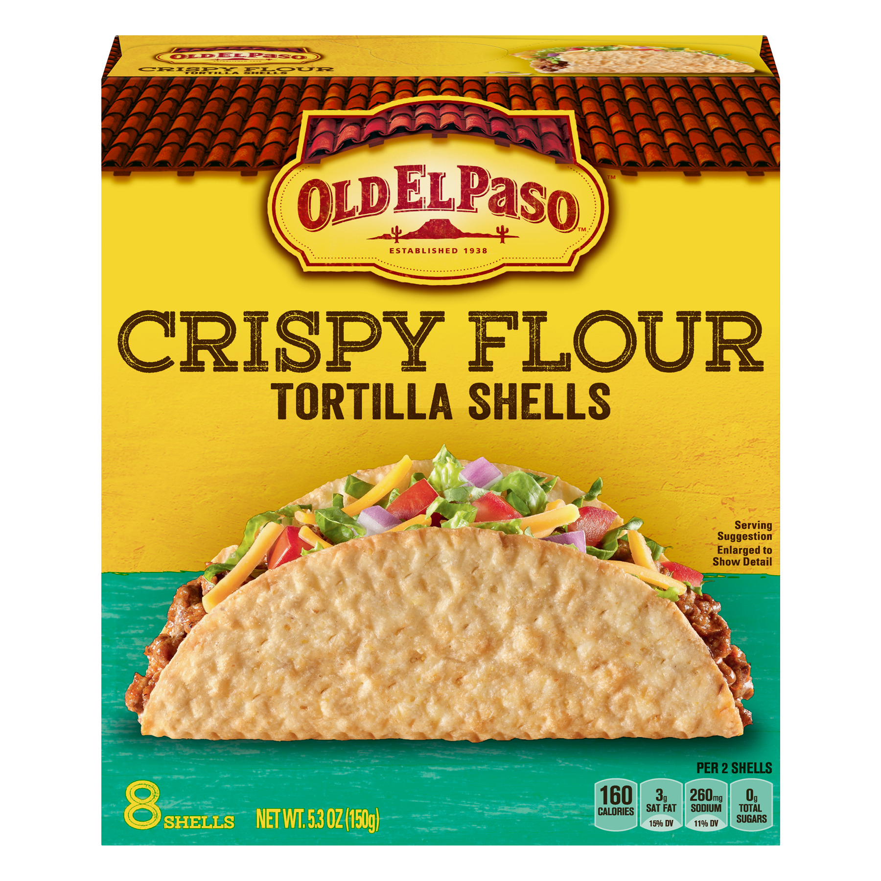 Old El Paso Crispy Flour Tortilla Shells, 8 Ct, 5.3 oz