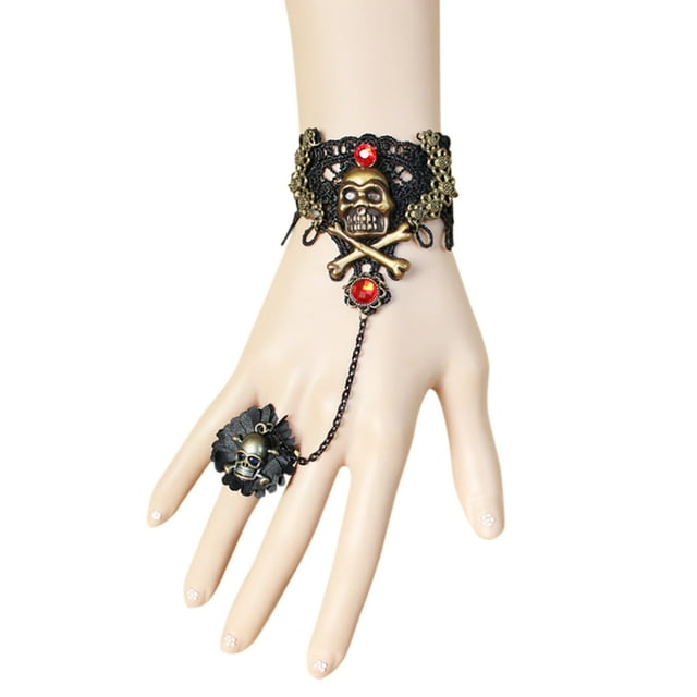 Finger Ring Bracelet Gothic Simple Finger Ring Chain Hand Chain Jewelry Bracelet for Halloween Decor