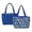 Blue Paisley-A, variant on Pzuqiu Floral Black Cat Print Women's Large Quilted Tote Bag, Casual Lightweight Everyday Handbags Blue Puffer Shoulder Handbag for Shopping Work Travel College Everyday Use