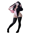 thumbnail image 3 of KORURACLUB Cosplay Sexy Outfit Cosplay Lingerie for Women Animal Costumes Long Sleeve Zipper Hooded Neck Bodysuit, 3 of 5