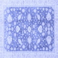 thumbnail image 1 of Ahgly Company Machine Washable Indoor Square Oriental Blue Traditional Area Rugs, 4' Square, 1 of 4