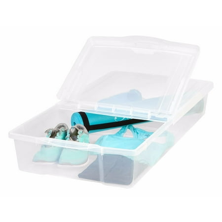 Iris Usa 100501 58 Quart Plastic Underbed Storage Box With Hinged