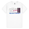 thumbnail image 3 of 9/11 Memorial Shirt We Will Never Forget T-Shirt September 11 Remembrance World Trade Center Twin Towers First Responder, 3 of 4