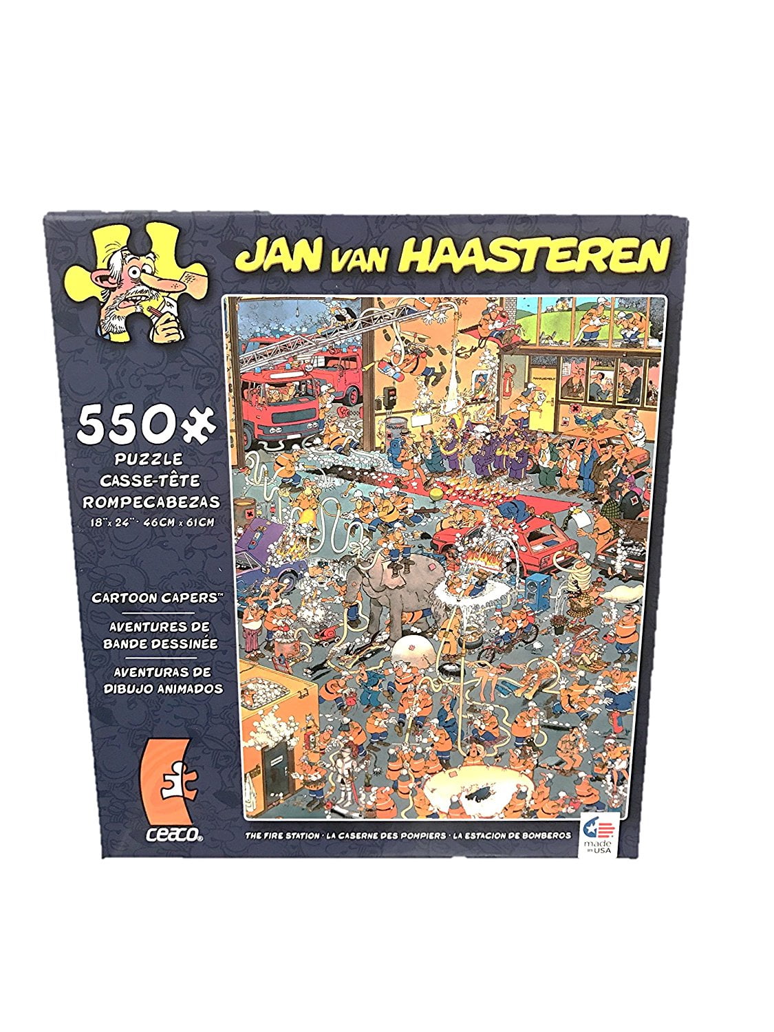 Distilleren Haarzelf commando CARTOON CAPERS by JAN VAN HAASTEREN Art "The Fire Station" 550 Piece JIGSAW  Puzzle, By Ceaco from USA - Walmart.com